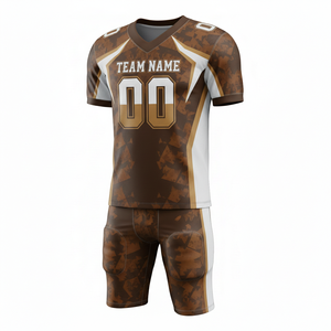 ชุดยูนิฟอร์มอเมริกันฟุตบอลแบบระบายอากาศได้ดี พิมพ์ลายตามสั่ง พร้อมกางเกงขาสั้น ตำแหน่งโลโก้ด้านหน้า ผลิตจากโพลีเอสเตอร์ 100% ป้องกันแบคทีเรีย - Product Image 3