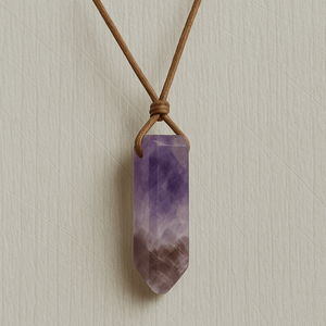 Natural Crystal Unshaped Pendant Necklace for Men and Boys with Adjustable <b>Rope</b> <b>Chain</b> - Product Image 5