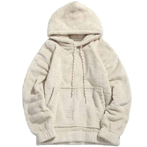 Top Selling Best Quality Polyester/Cotton Unlined Knitted <b>Sherpa</b> Hooded Sweatshirt <b>Men</b> Anti-Wrinkle Lightweight Winter <b>Hoodies</b> - Product Image 3
