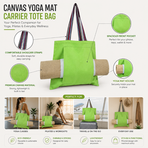 Bolsa de Lona Personalizada para Colgar Tapetes de Yoga |   Bolsa de Transporte Ecológica y Reutilizable para Esterilla de Pilates y Ejercicio, con Bolsillo Frontal y Correa para el Hombro - Product Image 6