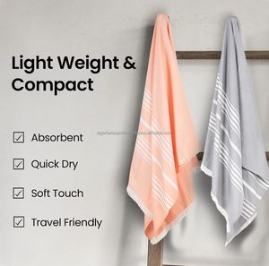 Serviettes de plage haut de gamme 250 GSM, super douces et absorbantes, serviettes de piscine personnalisées pour hôtels, fabricant OEM en gros - Product Image 3