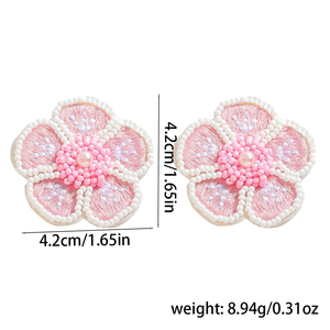 Wholesale Summer Elegant Bohemian Handmade Beaded Women's Pink Rice Beads <b>Sweet</b> <b>Flowers</b> Women's BY MULTI CRAFT - Product Image 6