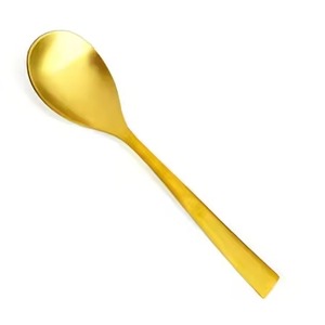ช้อนชาด้ามยาวชุบทองพร้อมปลายลูกบอลสีขาว ดีไซน์มินิมอล ช้อนส้อมโลหะ - Product Image 4