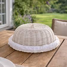 Couverture de dôme alimentaire en rotin tressé à la main avec plateau de service, couvercle rustique pour panier à pain et aliments, pour cuisine et salle à manger - Product Image 4