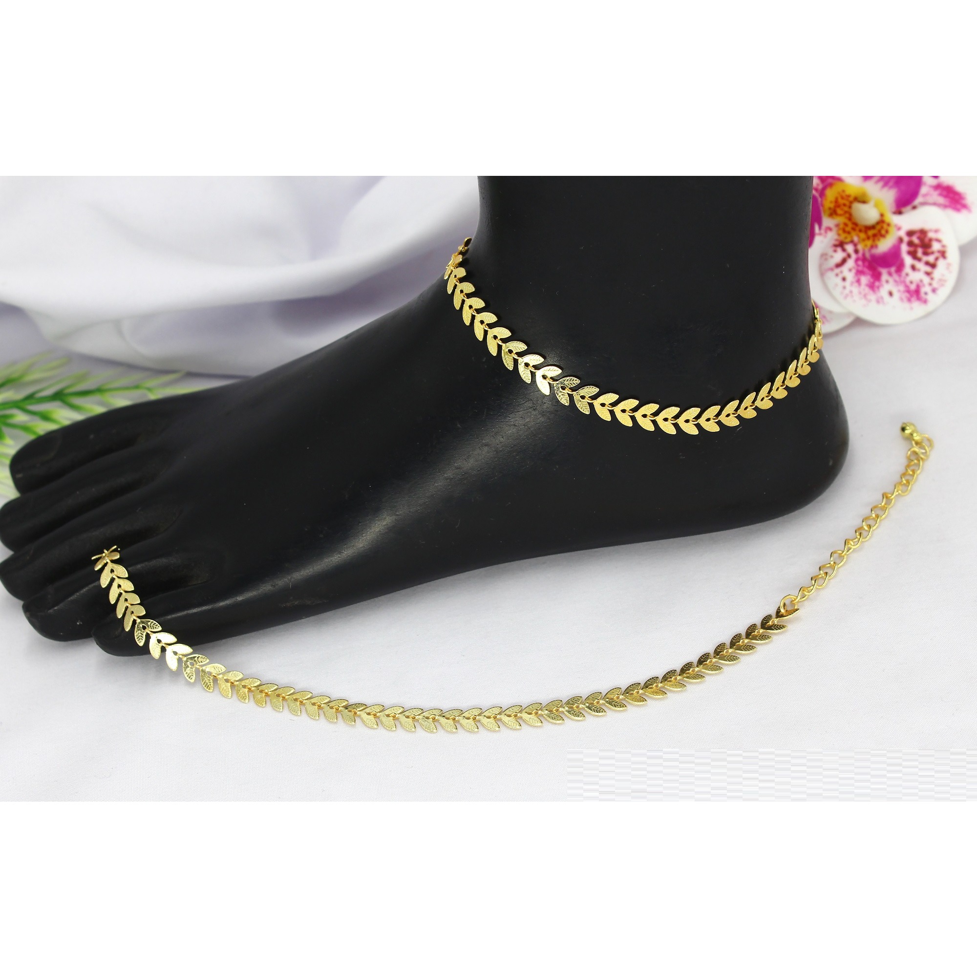 Girls Gold Anklet Designs Trendy 925 Silver Plated