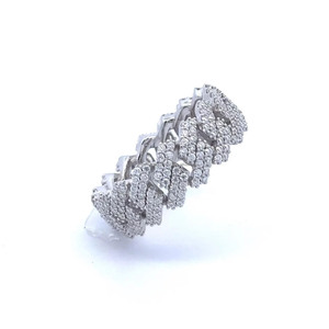 Anillo de eslabones cubanos con diamantes de moissanita, chapado en rodio sobre plata de ley 925, joyería hip hop para hombre, anillo de pinky, regalos de boda - Product Image 2