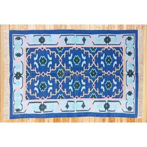 Tapis Dhurrie en coton tissé à la main, tissage plat moderne, kilim, antibactérien, lavable, caractéristiques pour une utilisation commerciale, chambres à coucher, salons - Product Image 4