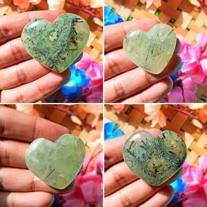 Cœur de Prehnite Naturelle Polie, Pierre de Guérison Verte pour Reiki, Méditation, Cadeau, Énergie, Décoration Feng Shui, Vente en Gros - Product Image 2