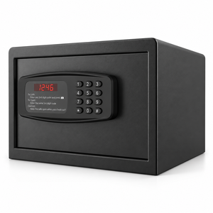 Small Black Digital Safe for Motel Valuables Automatic Door Opening Battery Powered Steel <b>Locker</b> for Wholesale Hotel Supply Bulk - Product Image 5