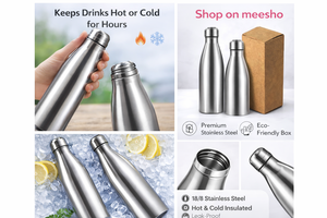 Bouteille d'eau en acier inoxydable anti-fuite avec impression personnalisée pour la salle de sport, les voyages, le bureau - Product Image 3