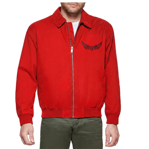 Veste bleu marine pour homme avec logo brodé en forme d'ailes, col rabattu, fermeture éclair, vêtement décontracté pour l'automne - Product Image 5