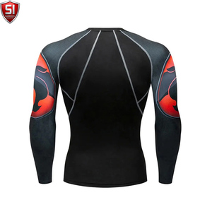 Unisex <b>Long</b> <b>Sleeve</b> Rash Guard <b>Compression</b> <b>Shirt</b> Printed Quick Dry Spandex/Polyester Sports Bodysuit Lightweight Activewear - Product Image 2
