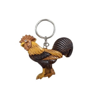 Llavero de madera de intarsia personalizado/llavero de intarsia de madera 3D para regalo de Evento de fiesta de Navidad de Año Nuevo para amigos - Product Image 3