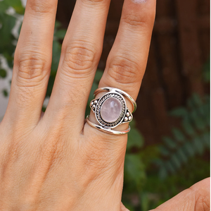 Handmade Rose <b>Quartz</b> <b>Ring</b> Natural Gemstone Jewelry Artisan Silver <b>Ring</b> Romantic Gift Idea - Product Image 2