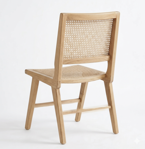 Silla de Comedor Moderna de Madera de Teca y Ratán, Estilo Escandinavo, Madera Natural Sólida, Silla de Diseño para Restaurante o Cafetería, Venta al Por Mayor, Lujo para el Hogar - Product Image 3