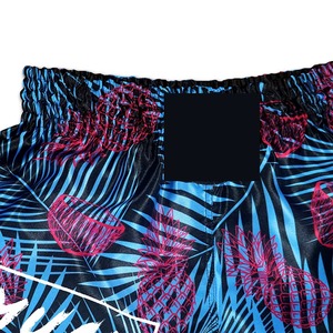 Pantalones Cortos de MMA para Hombre, Sublimados, con Diseño de Hojas de Palma Azules y Rosas, de Secado Rápido, en Poliéster, para Artes Marciales - Product Image 4