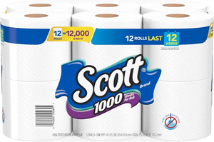 Papier toilette Scott, 1000 feuilles par rouleau, 12 rouleaux, papier hygiénique - Product Image 6