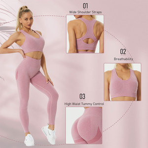 Conjunto de Yoga para Mujer al Por Mayor, Último Estilo, Conjunto de Yoga de Venta Caliente, Material Duradero Antiarrugas, Conjunto de Yoga Elástico Sólido para Mujer - Product Image 3