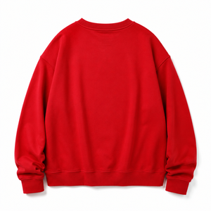 Wholesale OEM ODM Womens Sweatshirts 80% Cotton 20% Polyester 360gsm Red Oversized Blank Crewneck Sweatshirt Casual - Product Image 4