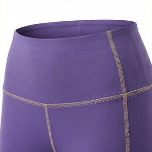 Leggings de yoga et de fitness pour femme, sans couture, extensibles, à compression, effet push-up et froncé, couleur unie, pour la gym et le sport - Product Image 4