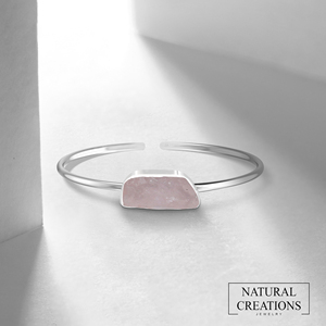 BLAZELS <b>INFINITY</b> 925 Sterling Silver Twister <b>Bracelet</b> High Finish Morganite Gemstone Rough Shape Natural Bezel Setting Trendy - Product Image 6