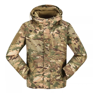 Veste de chasse camouflage unisexe GRACE SIGN en tissu enduit de haute qualité avec fermeture éclair longue et col montant pour sports de plein air - Product Image 1
