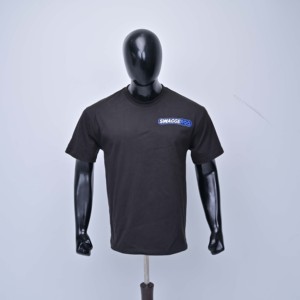 Swaggeroo Camisetas informales negras con estampado de letras y logotipo frontal para hombre, camisetas de manga corta con cuello redondo, corte regular, jersey de algodón para todas las estaciones, para exteriores - Product Image 1