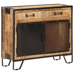 Buffet rectangulaire en bois de manguier massif brun de style industriel pour armoires de salon - Product Image 1