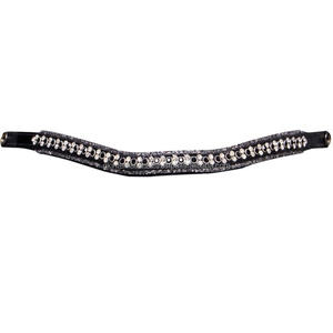 <b>Top</b> Quality Lightweight Leather Equestrian Horse brow band With Different Color Crystals rhinestones <b>Glitter</b> brow band for horse - Product Image 2