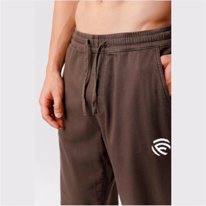 Pintex Lightweight High Waist Canvas <b>Jogger</b> Pants-<b>Brown</b> for Men - Product Image 4