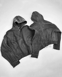 Sudaderas con capucha y cremallera personalizadas de alta calidad, transpirables, muy recomendadas, con logo, para ropa deportiva masculina. - Product Image 3