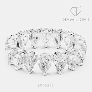Bague de mariage en or blanc 14 carats avec diamant de laboratoire certifié IGI, taille poire 4,08 carats, bijoux fins, pour fiançailles et anniversaire - Product Image 1