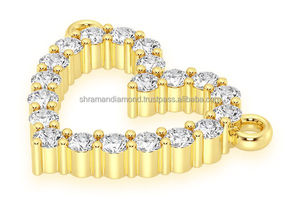 10K <b>Solid</b> <b>Gold</b> Moissanite Classic Romantic Design Custom Open Heart <b>Pendant</b> Luxury Fine Jewelry Charms Unisex Necklace Gift - Product Image 2