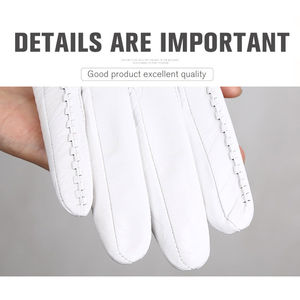 Gants en cuir de luxe pour hommes AIFRAN, compatibles écran tactile, chauds pour l'hiver, doublés de polaire, en peau de mouton véritable, sportifs, imperméables, mi-doigts, coupe-vent - Product Image 3