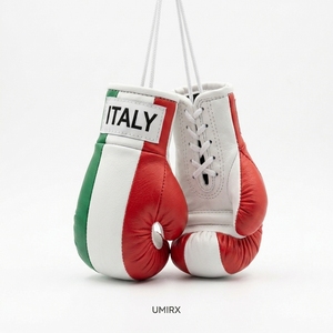 Mini-gant de boxe UMIRX à suspendre pour voiture, motif drapeau italien, en PU, avec sangle de poignet réglable pour fermeture, style sac de frappe - Product Image 6