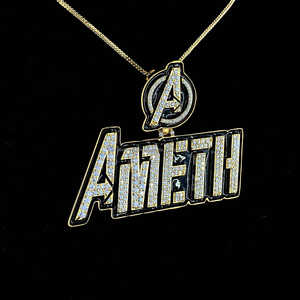 เพชรสีขาว925เงินสเตอร์ลิง14K ชุบทองเคลือบสีดำสำหรับทุกเพศสไตล์ฮิปฮอปจี้แบบสั่งทำ - Product Image 2