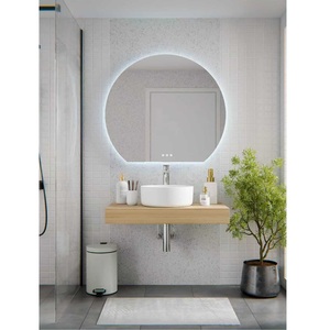 Online Technical Support LED 2 Years Warranty Wall Hanging Modern Salon Apartment <b>Touch</b> <b>Switch</b> Organic Round Mirror - Product Image 1