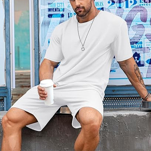 Custom Men Summer <b>Set</b> Manufacturer Cotton Cargo Shorts T Shirt Casual OEM Private Label Bulk - Product Image 3