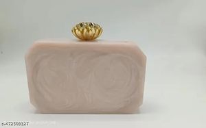Luxury Designer Resin Clutch Bag for Women Handcrafted Embellished Evening <b>Purse</b> Floral Customizable Color Design Fast Delivery - Product Image 2