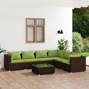 Set Lounge da Esterno Marrone e Verde per Giardino, Ideale per Intrattenimento all'Aperto - Product Image 1