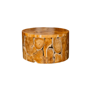 Table de salon ARTERRA en racine de teck rustique de luxe, présentant des travaux en bois artisanaux exquis mettant en valeur la base en bois naturel - Product Image 3