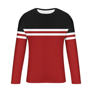 เสื้อยืดคอกลมแขนยาวไซส์ใหญ่สำหรับผู้ชาย ผลิตจากโรงงานเพื่อการส่งออก ออกแบบเองได้ ทรงพอดีตัว ลายทาง สไตล์ลำลอง จากบังกลาเทศ - Product Image 5