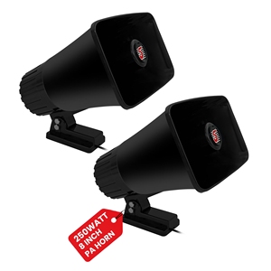 Haut-parleur PA 5 cœurs 8 pouces 250W 8 Ohms pour usage intérieur toutes saisons 500Hz-5kHz avec montage réglable à 180 degrés (lot de 2) - Product Image 1