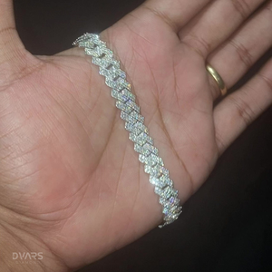 Bracelets Miami Cuban Link pour hommes, chaîne en argent 925, bijoux hip-hop glacés, Dvars Diamond DBM-19, luxe - Product Image 1