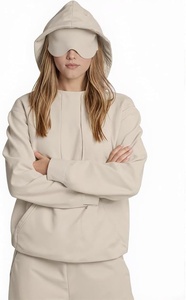 Sudadera con Capucha Extra Grande para Mujer, de Color Sólido, Tejida en Algodón, con Bolsillos, Transpirable, para Otoño - Product Image 5