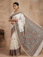 Eleganter Moderner Königlicher Klassiker Bodenlanger Reversibler Knitterfreier Allwetter-Damen-Bhagalpuri Desi Tasar Sari