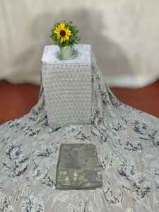 Tela de Vestido Tradicional Somalí para Niñas, Diseño Floral Jacquard Dirac Brasso, Base Negra, Última Moda 2026 - Product Image 4