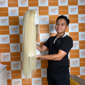 Peluca de hueso liso Color negro Listo para enviar 100% Extensiones de cabello humano vietnamita Longitud completa Precio barato - Product Image 3