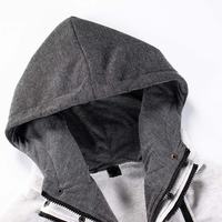 Sudadera con capucha y cremallera para hombre, informal, con bloques de color, cremallera completa, manga larga, corte ajustado, estilo deportivo, para otoño