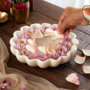 Portavelas Flotante de Mármol Natural Hecho a Mano, Ecológico, Decorativo, Recipiente para Flores y Agua, Centro de Mesa de Lujo, Decoración para el Hogar - Product Image 1